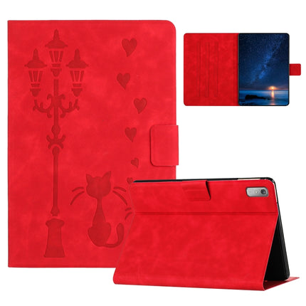 Embossed Couple Cat Smart Tablet Leather Case, For Lenovo Tab M11 / Xiaoxin Pad 2024, For Lenovo Tab M9 / TB-310FU, For Lenovo Tab P11 Gen 2 / TB-350, For Lenovo Tab M10 3rd Gen / TB-328F