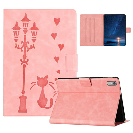 Embossed Couple Cat Smart Tablet Leather Case, For Lenovo Tab M11 / Xiaoxin Pad 2024, For Lenovo Tab M9 / TB-310FU, For Lenovo Tab P11 Gen 2 / TB-350, For Lenovo Tab M10 3rd Gen / TB-328F