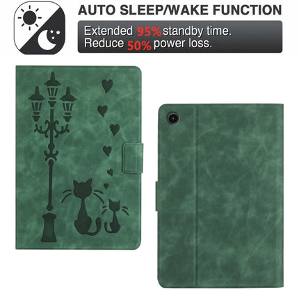 Embossed Couple Cat Smart Tablet Leather Case, For Lenovo Tab M10 Plus 3rd Gen / TB-128F