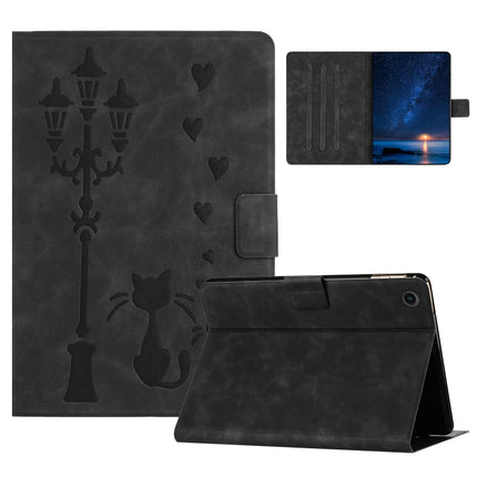 Embossed Couple Cat Smart Tablet Leather Case, For Lenovo Tab M10 Plus 3rd Gen / TB-128F