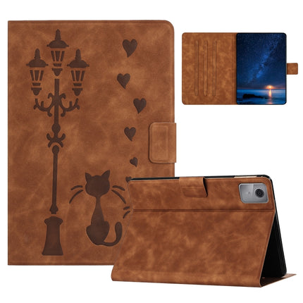 Embossed Couple Cat Smart Tablet Leather Case, For Lenovo Tab M11 / Xiaoxin Pad 2024, For Lenovo Tab M9 / TB-310FU, For Lenovo Tab P11 Gen 2 / TB-350, For Lenovo Tab M10 3rd Gen / TB-328F