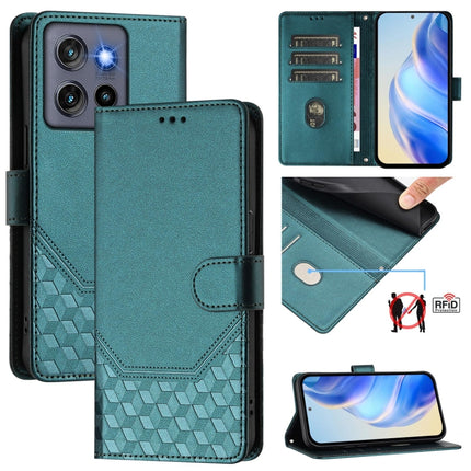 Honeycomb Embossing RFID Leather Phone Case, For Motorola Edge 60 Pro / 60s Pro 5G, For Motorola Edge 60 Fusion, For Motorola Edge 50 5G Global, For Motorola Edge 50 Neo