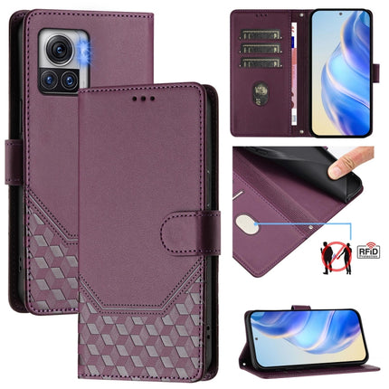 Honeycomb Embossing RFID Leather Phone Case, For Motorola Edge 30 Neo, For Motorola Edge 2022 / Edge 5G UW 2022, For Motorola Edge 30 Ultra / Moto X30 Pro, For Motorola Edge 30