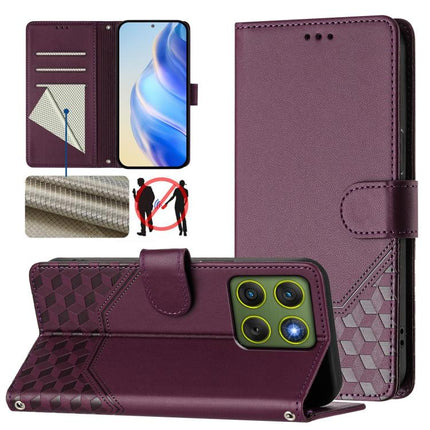 Honeycomb Embossing RFID Leather Phone Case, For Motorola Moto G17 4G / G17 Power 4G, For Motorola Moto G67 Power 5G, For Motorola Edge 70 5G, For Motorola Moto G06 4G
