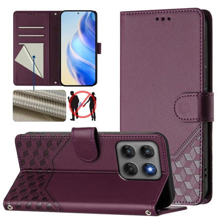 Honeycomb Embossing RFID Leather Phone Case, For Motorola Moto G Max / G87 / G77 / G67 5G, For Motorola Moto G47 / G37 Power 5G, For Motorola Edge 70 Pro 5G, For Motorola Moto X70 Air Pro / Signature 5G