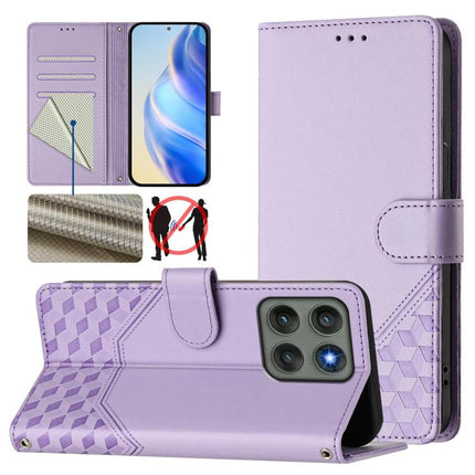 Honeycomb Embossing RFID Leather Phone Case, For Motorola Edge 60 Pro / 60s Pro 5G, For Motorola Edge 60 Fusion, For Motorola Edge 50 5G Global, For Motorola Edge 50 Neo