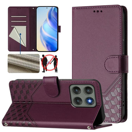 Honeycomb Embossing RFID Leather Phone Case, For Motorola Edge 60 Pro / 60s Pro 5G, For Motorola Edge 60 Fusion, For Motorola Edge 50 5G Global, For Motorola Edge 50 Neo