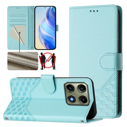 Honeycomb Embossing RFID Leather Phone Case, For Motorola Moto G Max / G87 / G77 / G67 5G, For Motorola Moto G47 / G37 Power 5G, For Motorola Edge 70 Pro 5G, For Motorola Moto X70 Air Pro / Signature 5G