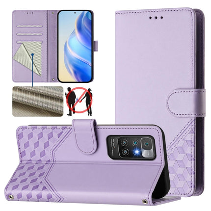 Honeycomb Embossing RFID Leather Phone Case, For Redmi 10A / 9C, For Redmi 10 2022 / 2021, For Redmi K40 / K40 Pro, For Redmi Note 10 5G / Note 10T 5G