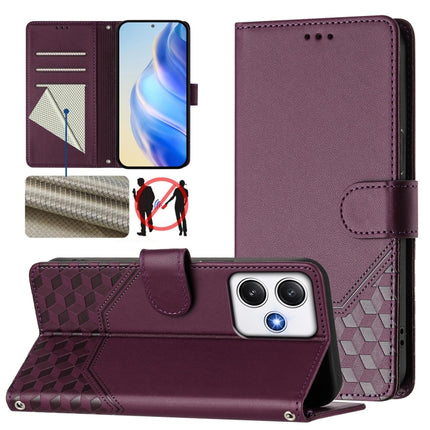 Honeycomb Embossing RFID Leather Phone Case, For Redmi Note 13 Pro+ 5G Global, For Redmi K60 Ultra, For Redmi 12 5G / 4G Global / Note 12R, For Redmi K60 / K60 Pro