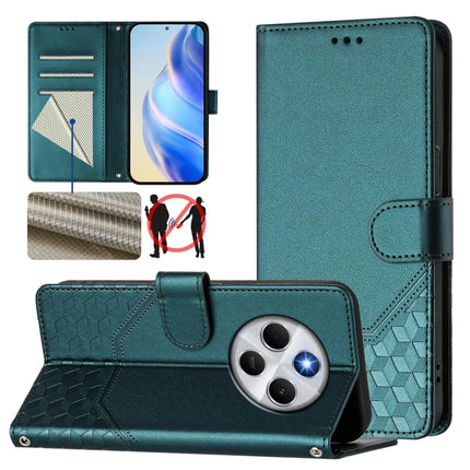 Honeycomb Embossing RFID Leather Phone Case, For Redmi Note 14 Pro 4G, For Redmi Note 14 4G 163.25mm, For Redmi Note 14 5G, For Redmi 14C 4G