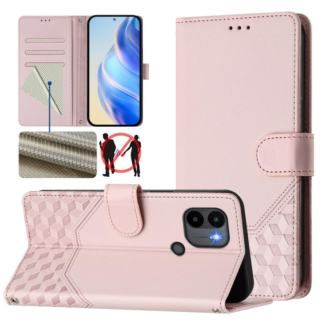 Honeycomb Embossing RFID Leather Phone Case, For Redmi Note 11 4G / 11S 4G / 12S Global, For Redmi A1+ / A2+, For Redmi Note 11 Pro 5G / 4G Global, For Redmi Note 12 Pro 4G Global