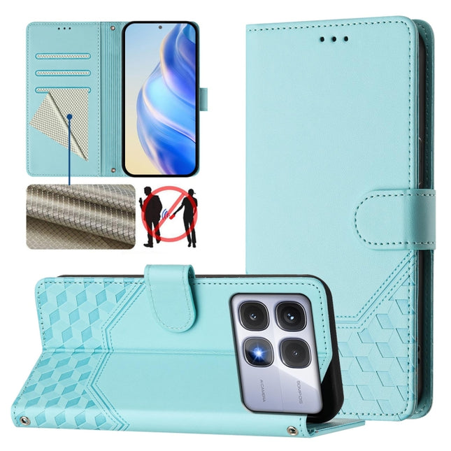 Honeycomb Embossing RFID Leather Phone Case, For Redmi K70 Ultra 5G, For Redmi 13 5G / 4G Global, For Redmi A3 4G Global / A3X 4G, For Redmi Note 13 Pro 4G Global