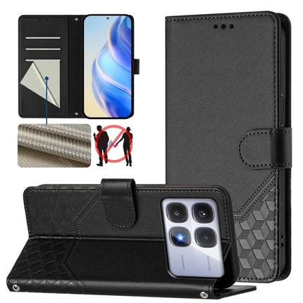 Honeycomb Embossing RFID Leather Phone Case, For Redmi K70 Ultra 5G, For Redmi 13 5G / 4G Global, For Redmi A3 4G Global / A3X 4G, For Redmi Note 13 Pro 4G Global