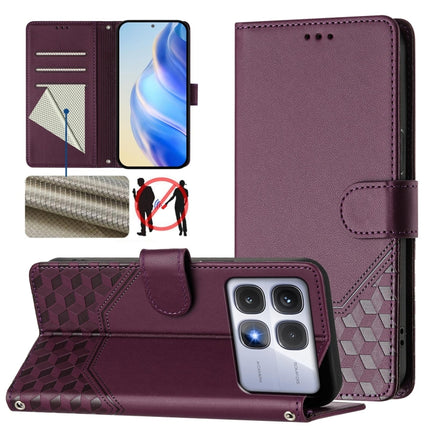 Honeycomb Embossing RFID Leather Phone Case, For Redmi K70 Ultra 5G, For Redmi 13 5G / 4G Global, For Redmi A3 4G Global / A3X 4G, For Redmi Note 13 Pro 4G Global