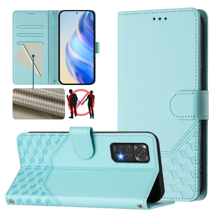 Honeycomb Embossing RFID Leather Phone Case, For Redmi Note 11 4G / 11S 4G / 12S Global, For Redmi A1+ / A2+, For Redmi Note 11 Pro 5G / 4G Global, For Redmi Note 12 Pro 4G Global