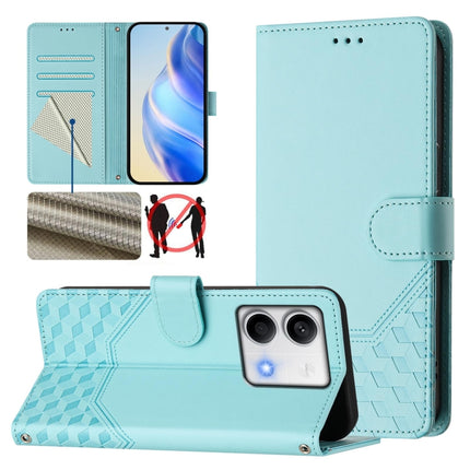 Honeycomb Embossing RFID Leather Phone Case, For Redmi 13C 4G, For Redmi Note 13 4G Global, For Redmi Note 13 Pro 5G Global, For Redmi Note 13 5G Global