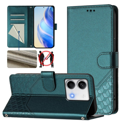 Honeycomb Embossing RFID Leather Phone Case, For Redmi 13C 4G, For Redmi Note 13 4G Global, For Redmi Note 13 Pro 5G Global, For Redmi Note 13 5G Global