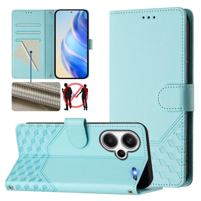 Honeycomb Embossing RFID Leather Phone Case, For Redmi Note 13 Pro+ 5G Global, For Redmi K60 Ultra, For Redmi 12 5G / 4G Global / Note 12R, For Redmi K60 / K60 Pro