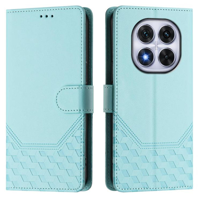 Honeycomb Embossing RFID Leather Phone Case, For Redmi Note 14 Pro 4G, For Redmi Note 14 4G 163.25mm, For Redmi Note 14 5G, For Redmi 14C 4G