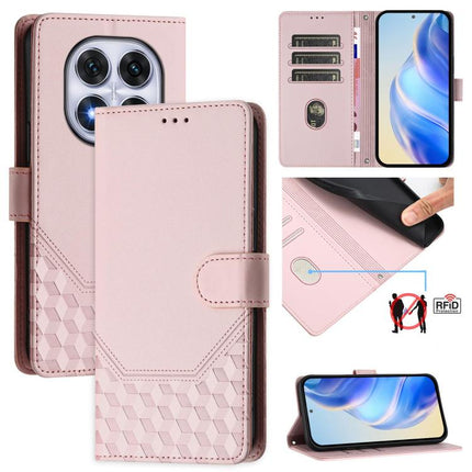 Honeycomb Embossing RFID Leather Phone Case, For Redmi Note 14 Pro 4G, For Redmi Note 14 4G 163.25mm, For Redmi Note 14 5G, For Redmi 14C 4G