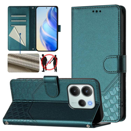 Honeycomb Embossing RFID Leather Phone Case, For Xiaomi Poco M7 4G 169mm, For Redmi 15 5G / 4G EU 171mm, For Redmi Note 14 4G 164.84mm EU Version, For Redmi K80 5G / K80 Pro 5G