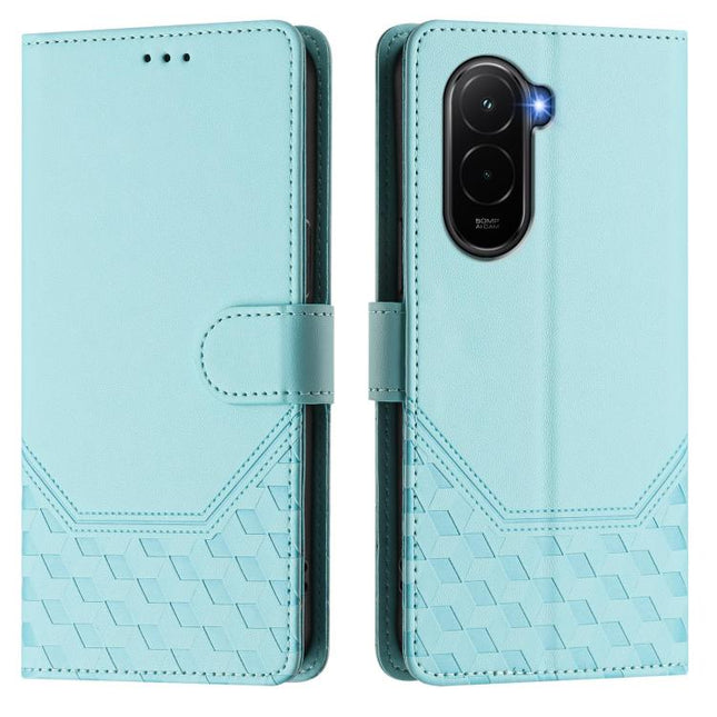Honeycomb Embossing RFID Leather Phone Case, For Xiaomi Poco M7 4G 169mm, For Redmi 15 5G / 4G EU 171mm, For Redmi Note 14 4G 164.84mm EU Version, For Redmi K80 5G / K80 Pro 5G