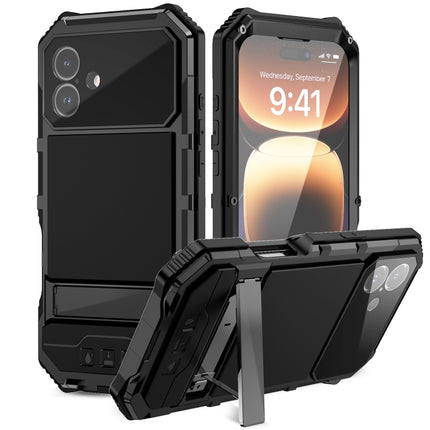 R-JUST Life Waterproof Dustproof Shockproof Holder Phone Case, For iPhone 18 Pro, For iPhone 18 Pro Max, For iPhone 17e / 16e, For iPhone 17 Pro Max, For iPhone 17 Pro, For iPhone 17, For iPhone 16 Pro Max, For iPhone 16 Plus