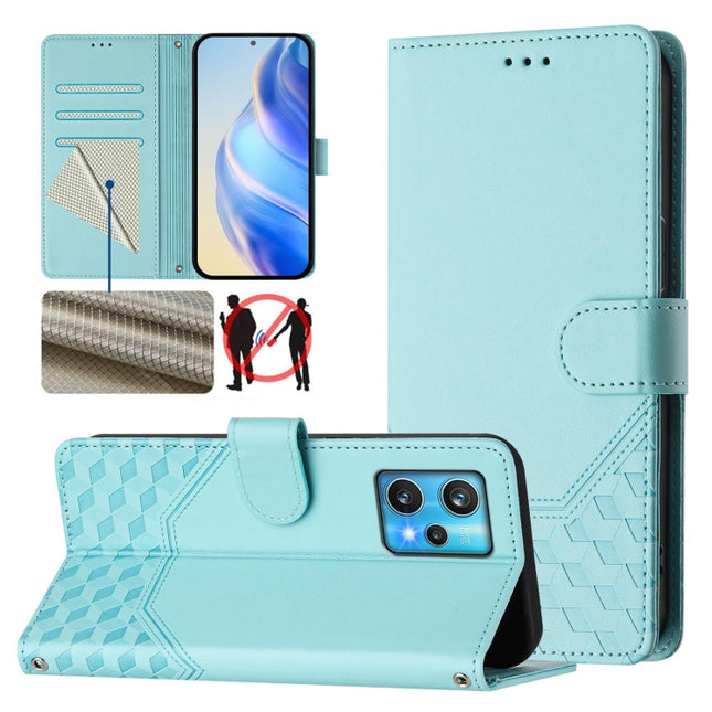 Honeycomb Embossing RFID Leather Phone Case, For Realme 9 Pro+ 5G / 9 4G Global, For Realme GT Neo 3, For Realme 9 Pro 5G Global, For Realme C21Y