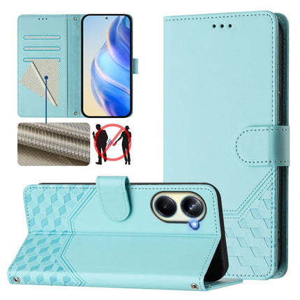 Honeycomb Embossing RFID Leather Phone Case, For Realme C55 4G Global / Narzo N55, For Realme C33 Global, For Realme 10T 5G / 10S 5G / 9i India, For Realme 10 Pro 5G