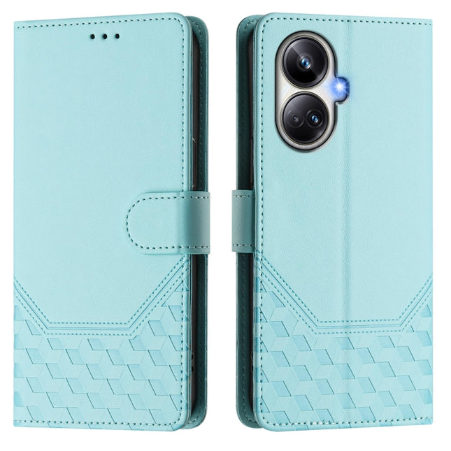 Honeycomb Embossing RFID Leather Phone Case, For Realme 10 Pro+ 5G, For Realme 10 4G Global, For Realme C30 4G / C30s / Narzo 50i Prime, For Realme GT Neo 3T