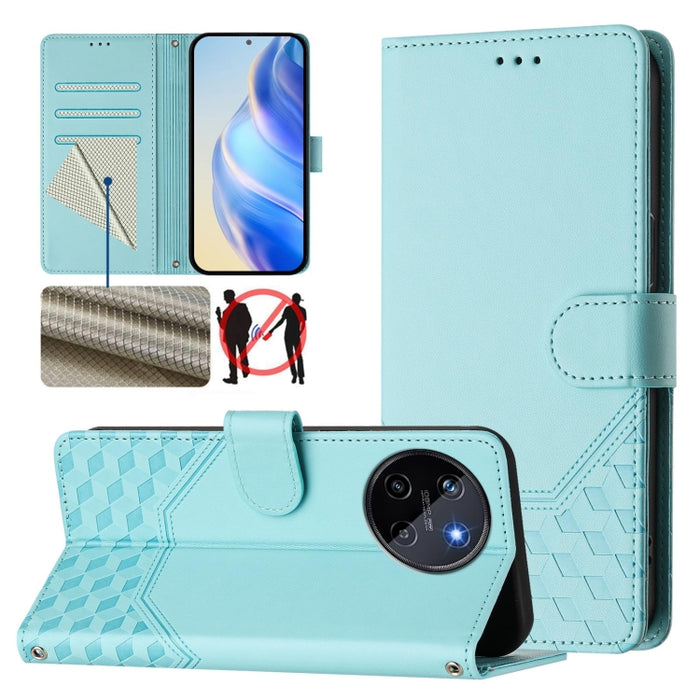 Honeycomb Embossing RFID Leather Phone Case, For Realme 11 4G Global, For Realme GT3  / GT5 240W, For Realme Narzo 60 Pro, For Realme C65 4G Global