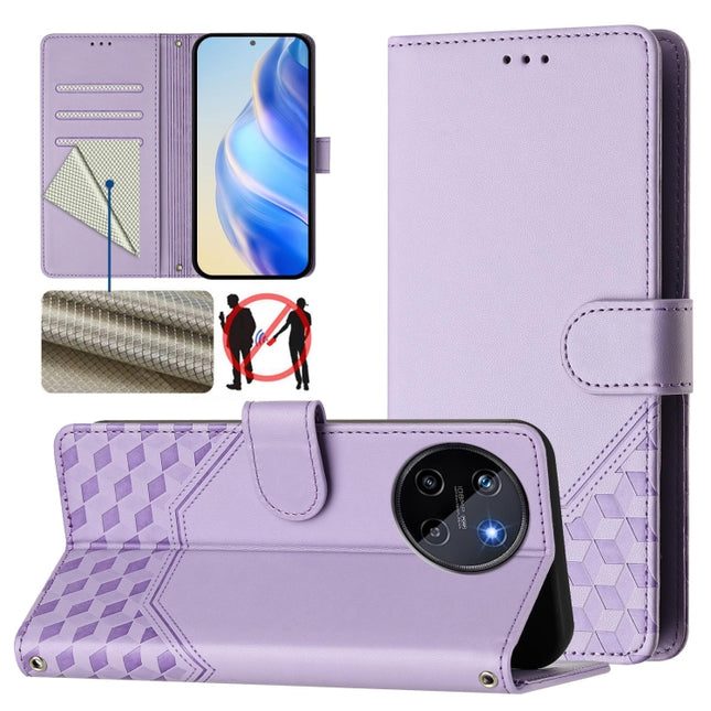 Honeycomb Embossing RFID Leather Phone Case, For Realme 11 4G Global, For Realme GT3  / GT5 240W, For Realme Narzo 60 Pro, For Realme C65 4G Global