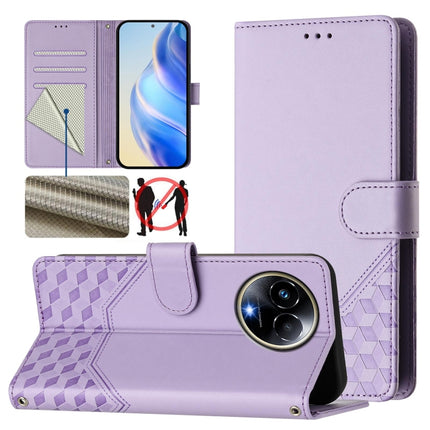 Honeycomb Embossing RFID Leather Phone Case, For Realme Note 50 4G Global / C51 / C53, For Realme 12 Pro 5G / 12 Pro+ 5G Global, For Realme C67 4G Global, For Realme 11 5G Global / 11x 5G / C67 India