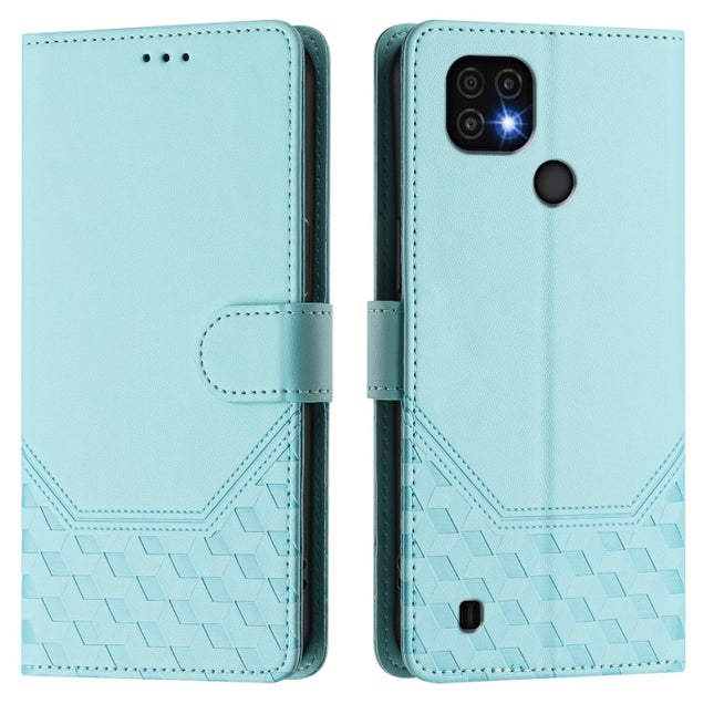 Honeycomb Embossing RFID Leather Phone Case, For Realme C20 / C11 / C21