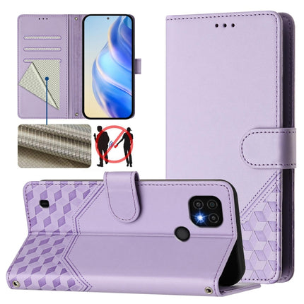Honeycomb Embossing RFID Leather Phone Case, For Realme C20 / C11 / C21