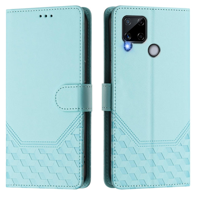 Honeycomb Embossing RFID Leather Phone Case, For Realme C25 / C15 / C12 / C25s, For Realme 8 5G / V13 5G / Q3 5G, For Realme 8 4G / 8 Pro 4G, For Realme GT 5G / GT Neo 5G