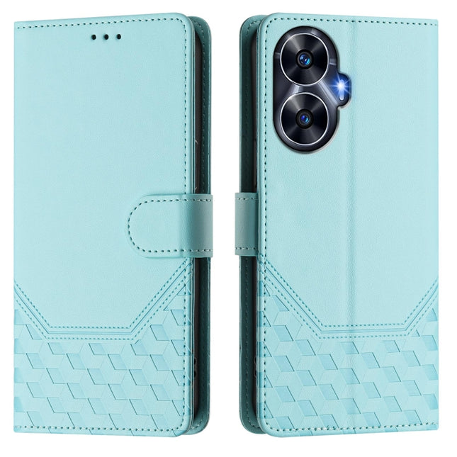 Honeycomb Embossing RFID Leather Phone Case, For Realme C55 4G Global / Narzo N55, For Realme C33 Global, For Realme 10T 5G / 10S 5G / 9i India, For Realme 10 Pro 5G