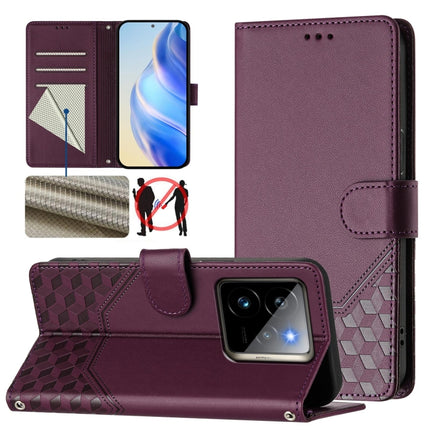 Honeycomb Embossing RFID Leather Phone Case, For Realme P3 5G, For Realme 14 Pro+ 5G, For Realme 14 Pro 5G, For Realme GT 7 Pro 5G