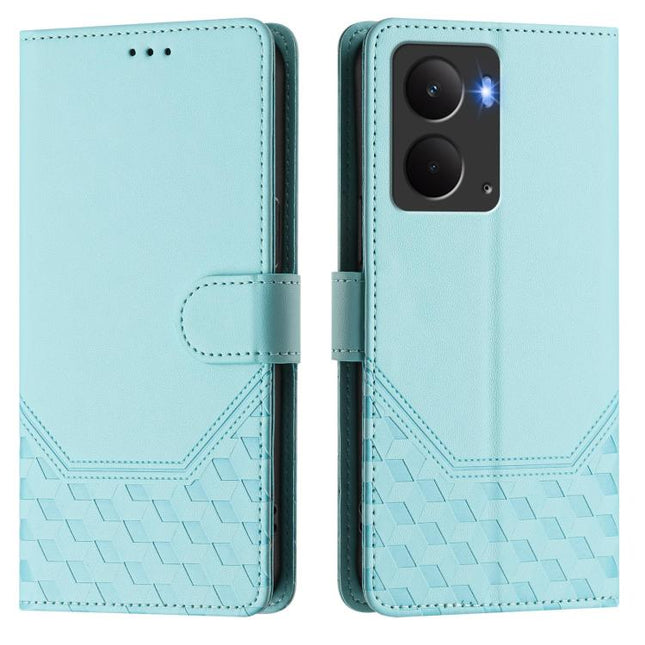 Honeycomb Embossing RFID Leather Phone Case, For Realme P3 5G, For Realme 14 Pro+ 5G, For Realme 14 Pro 5G, For Realme GT 7 Pro 5G