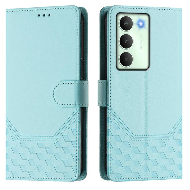 Honeycomb Embossing RFID Leather Phone Case, For Realme 14x Global / V70 5G / C75 5G, For Realme Narzo 80 Pro / 14 Pro 5G India, For Realme 14 5G / 14T 5G Global, For Realme P3 Ultra 5G