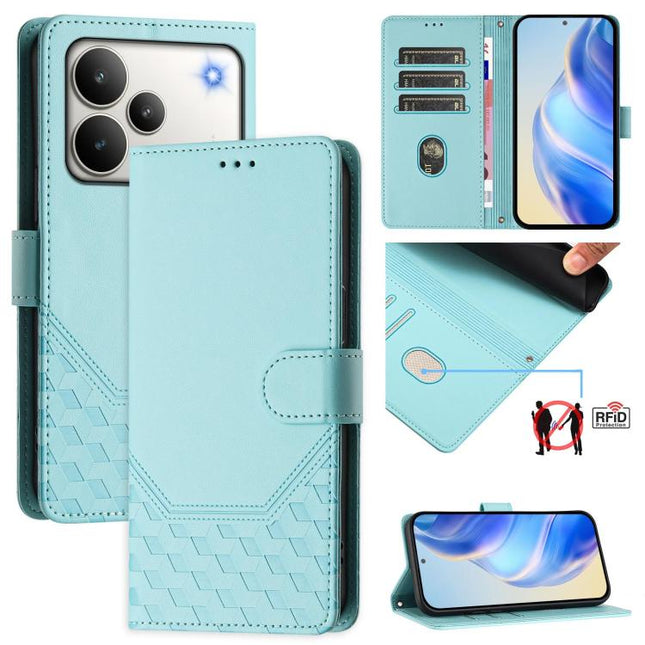 Honeycomb Embossing RFID Leather Phone Case, For Realme P4 5G, For Realme 15T 5G Global, For Realme 15 / 15 Pro 5G Global, For Realme C71 4G Global