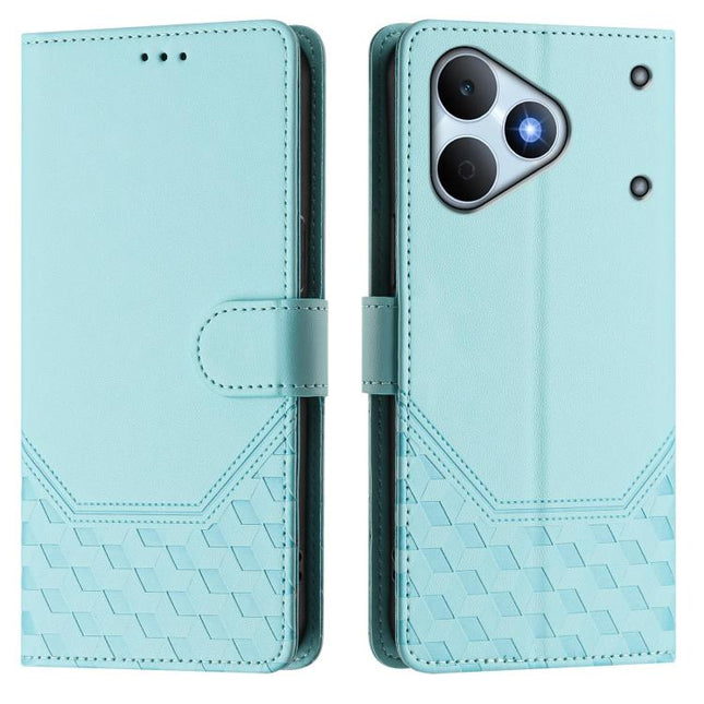 Honeycomb Embossing RFID Leather Phone Case, For Realme Note 80 4G Global, For Realme C83 5G India, For Realme 16 5G Global, For Realme 16 Pro+ 5G Global