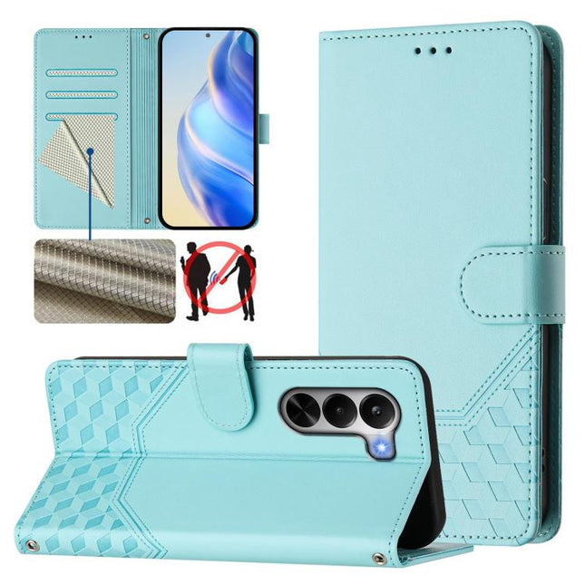 Honeycomb Embossing RFID Leather Phone Case, For Realme P4x 5G / OnePlus Nord CE6 Lite, For Realme 16T 5G Global, For Realme C100 5G, For Realme P4 Power 5G