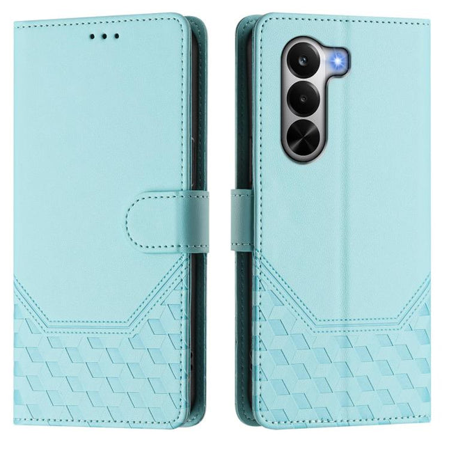 Honeycomb Embossing RFID Leather Phone Case, For Realme P4x 5G / OnePlus Nord CE6 Lite, For Realme 16T 5G Global, For Realme C100 5G, For Realme P4 Power 5G