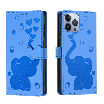 Cartoon Elephant Embossed Leather Phone Case, For iPhone SE 2022 / 2020, For iPhone 13 Pro Max, For iPhone 13 Pro, For iPhone 13