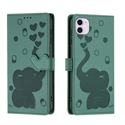 Cartoon Elephant Embossed Leather Phone Case, For iPhone 11, For iPhone 11 Pro, For iPhone X / XS, For iPhone XR