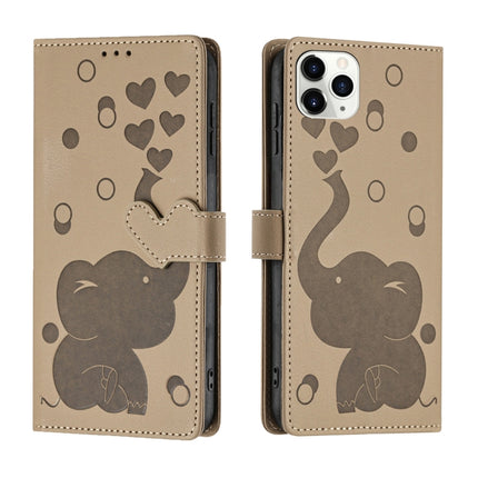 Cartoon Elephant Embossed Leather Phone Case, For iPhone 13 mini / 12 mini, For iPhone 12 / 12 Pro, For iPhone 12 Pro Max, For iPhone 11 Pro Max