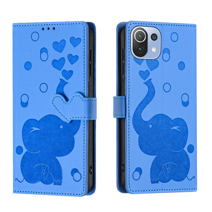 Cartoon Elephant Embossed Leather Phone Case, For Xiaomi 12T / 12T Pro, For Xiaomi 11T / 11T Pro, For Xiaomi Mi 11 Lite