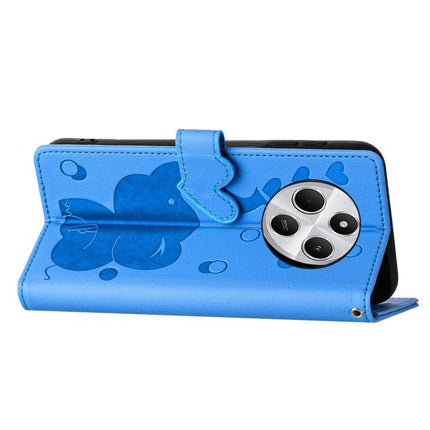 Cartoon Elephant Embossed Leather Phone Case, For Xiaomi Poco C75, For Xiaomi 14T Pro, For Xiaomi 14T, For Xiaomi 13T / 13T Pro